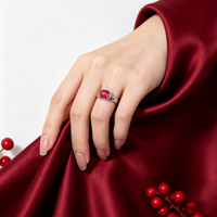Bague de Fiançailles Personnalisée en Argent Sterling 925 Plaqué Platine Exquise avec Zircon Cubique Sertie à Griffes, Tendance pour Mariage et Fêtes