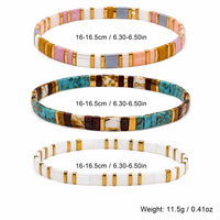 Pulsera Go2boho con Cuentas Geométricas de Vidrio y Baño de Oro de 18K, Joyería de Moda Unisex para Regalo