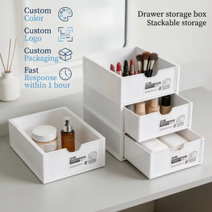 Organizer da Scrivania in Plastica con Cassetti, Stile Moderno Minimalista Ispirato a Instagram, Porta Penne e <span class=keywords><strong>Trucchi</strong></span> per Studenti e Dormitori - Product Image 1
