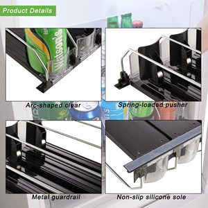 Sistema de deslizamiento de rodillos de gestión de autoalimentación de agua, estante de botella de bebida, organizador de bebidas para nevera - Product Image 3