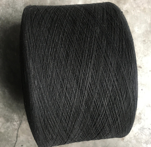 Sợi len polyester/cotton tái chế, độ bền cao, đầu mở, màu đen, dùng để đan - Product Image 1