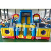 Parcours d'obstacles gonflable géant avec grand toboggan, château gonflable pour enfants, structure de saut gonflable pour événements