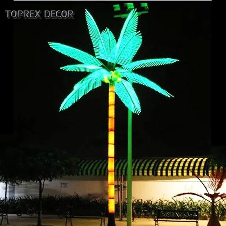 Christmas Outdoor 3m Artificial Landscape Coconut For Street Parks Led Coconut Theme Tree Lamp