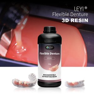Résine dentaire flexible durable LEYI DFD01 1 kg/bouteille 100% pureté pour bases de prothèses dentaires imprimées en 3D Haute résistance aux chocs Transparente - Product Image 1