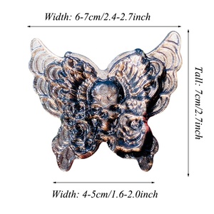 Venta al por mayor artesanías naturales de alta calidad talladas a mano de plata obsidiana calaveras de mariposa tallas para la decoración - Product Image 6