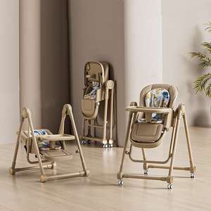 Silla Alta Moderna para Bebé 3 en 1, Plegable, Ajustable, Multifuncional, de Metal, de Lujo, con Certificación CE, Capacidad de Carga de 250 lb - Product Image 3