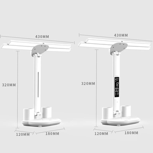 3in1 Multifunction Table Lamp LED Four-headed Folding With Fan <b>Calendar</b> Clock USB Rechargeable Desk Light 3 Color Reading Lamp - Product Image 2