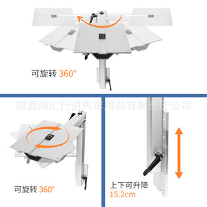Pieds de table rotatifs en alliage d'aluminium noir et argent légers pour accessoires intérieurs de camping-cars et de yachts - Product Image 4