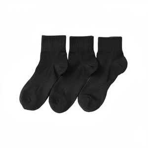 <b>Brown</b> Crew Sporty Solid Arch Support Sports <b>Socks</b> Knitted Cotton Blend Breathable Ribbed for Daily Casual Cycling Training - Product Image 1