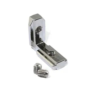 Iron L Shape Silver Inner Corner Connector Joint Bracket for  bosch T Slot 3030 Aluminum Profile with Screw M6