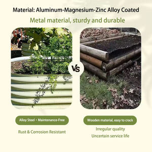 Grand bac à légumes rectangulaire profond pour racines, facile à assembler, en acier galvanisé, pour l'extérieur, pour fleurs - Product Image 4