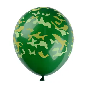 12英寸100支乳胶迷彩气球狩猎主题派对军事庆典迷彩气球