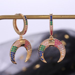 Pendientes Colgantes con Forma de Luna, Estilo Étnico, Joyería Moderna y a la Moda para Mujer, Uso Diario - Product Image 4
