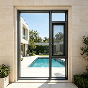Ventana Abatible Impermeable Deioux con Marco de Aluminio, Sistema de Drenaje, Doble Acristalamiento Templado, Resistente a la Intemperie y a la Lluvia - Product Image 1