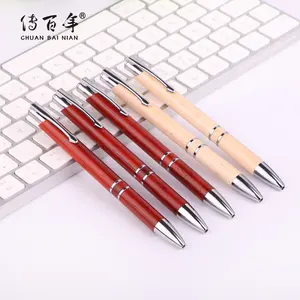High Quality Recycled Click Wood Ball Pen Eco Friendly Bamboo Pen with Engraved Logo