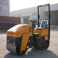 Compacteur routier de 1 tonne, machine de construction, rouleau compresseur à double tambour avec moteur diesel/essence
