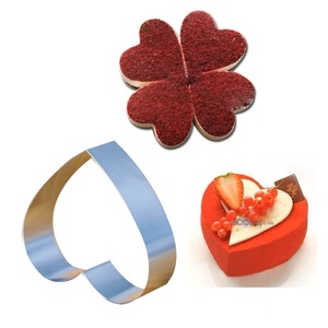 Moule à biscuits en forme de cœur en acier inoxydable, 4 tailles, pour <span class=keywords><strong>mousse</strong></span> - Product Image 1