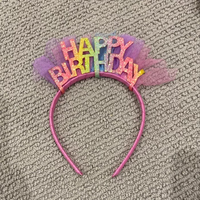 Fantaisie doux anniversaire décorations cheveux accessoires dentelle fête chapeaux argent paillettes anniversaire fille Cupcake bandeau bandes de cheveux