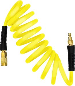 10FT PU шланг для подачи воздуха 1/<span class=keywords><strong>4</strong></span> "ID | 1/<span class=keywords><strong>4</strong></span>" промышленный быстрый соединитель и штекер + ограничитель изгиба | Анти-изгиб желтый - Product Image 1