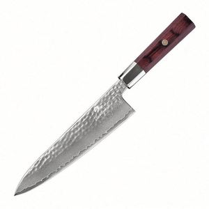 Cuchillo Kiritsuke Japonés de Damasco con Mango de Madera de Dalbergia de 8.5 Pulgadas, 67 Capas, para Uso en la Cocina, Corta Verduras - Product Image 1