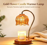 Lampe chauffe-bougie à fleurs avec minuterie, lampe chauffe-bougie à intensité variable, cadeaux de Noël et d'anniversaire pour femmes, mamans, elle