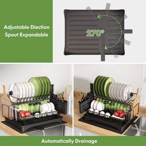 חם מוכר צלחת נירוסטה מייבש מתלה מטבח מתלה ומארגן סל מייבש צלחת מתכת ניקוז צלחת - Product Image 5