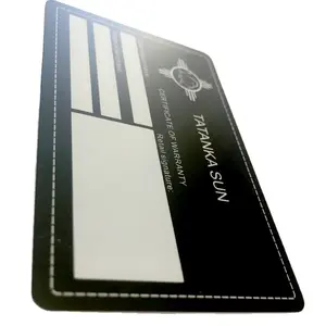 Logo personalizzato carte in pvc rivestimento sovrapposizione carta regalo in plastica stampa orologio in PVC carta di garanzia internazionale con sito web URL NFC