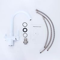 Mélangeur d'évier de cuisine à cinq voies avec robinet à bec en laiton pour systèmes de filtration ou de purification Robinet d'eau scintillante 5 en 1