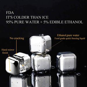 Cubitos de <span class=keywords><strong>Hielo</strong></span> Reutilizables de Acero Inoxidable al por Mayor, Cubitos de <span class=keywords><strong>Hielo</strong></span> para Fiestas, Cubitos de <span class=keywords><strong>Hielo</strong></span> Personalizados de Acero Inoxidable 304 <span class=keywords><strong>con</strong></span> Logotipo - Product Image 2