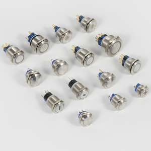 Interrupteur à bouton-poussoir métallique étanche IP65 de 12 mm, 16 mm, 19 mm, 22 mm, 25 mm pour commande industrielle - Product Image 2