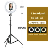 Lampe Annulaire de Remplissage Tricolore 18 et 22 Pouces, Anneaux Lumineux avec Trépied et Support Téléphone pour Photographie, Beauté et Selfie