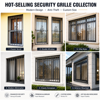 Reja de Seguridad Decorativa Europea para Ventanas de Aluminio, Reja Exterior Anti-Robo Personalizada para Fachada de Villa