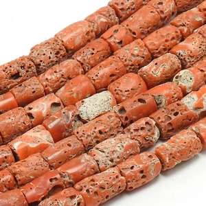 Cuentas de Coral Rojo Italiano en Tubo, Hilo de 8 Pulgadas, Cilindros Lisos de 9-10mm, Piedra 100% Natural, Gemas PM Certificadas por Terceros - Product Image 1