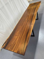 Plan de travail de luxe moderne en bois massif de frêne, bord brut, style rustique, pour meuble-lavabo et comptoir