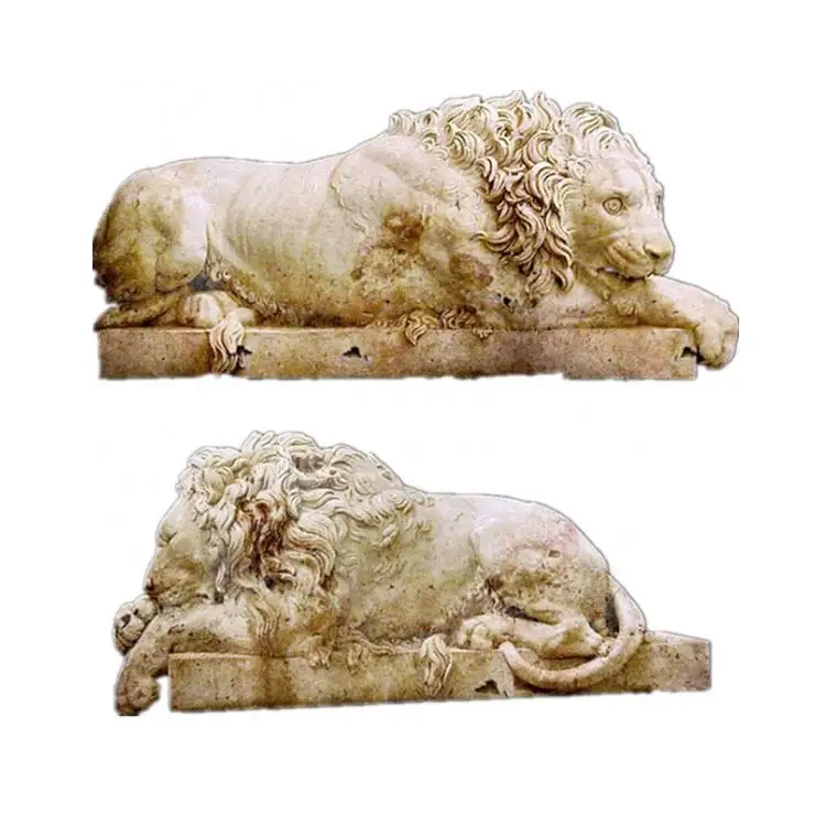 New Design China supplier Sleeping granite-lion-statue front door lion statue sculpture metal statue of a lion