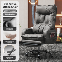 Chaise de bureau exécutive personnalisée en couleur, directement de l'usine, ergonomique, inclinable, en cuir PU, avec repose-pieds