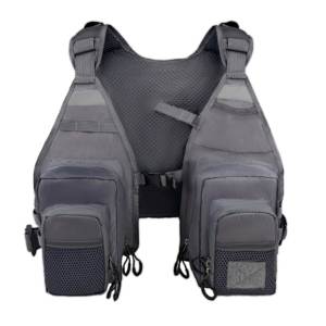 Gilet de pêche à la mouche léger et robuste toutes saisons avec dos en maille verte, fermeture sécurisée et sangles réglables pour hommes et femmes - Product Image 3