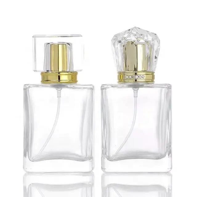 OEM ODM Luxus gestreifte Parfüm flasche 30ml 50ml leere Glas parfüm flaschen kosmetische Glass prüh flasche Zerstäuber