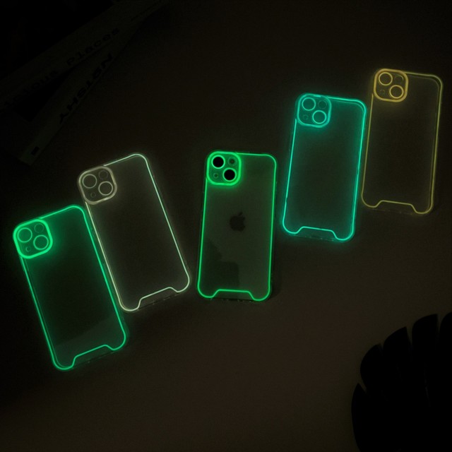 New Glow in the Dark Phone Cover for iPhone 15 Night Light Luminous TPU Clear Phone Case for iPhone 15 14 13 12 11 Pro Max