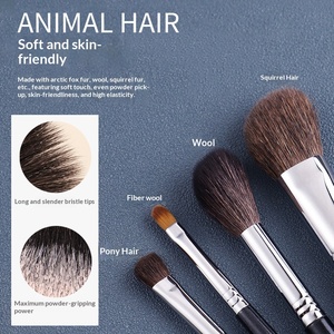 Ensemble de pinceaux de maquillage pour le visage en poils naturels de Cangzhou avec manche en bois de 12 pièces pour l'application de blush, d'ombres à paupières et d'ombres de nez - Product Image 2