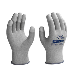 Yüksek Temizlikte Dayanıklı Karbon Fiber PU Kaplamalı Anti-Statik Güvenlik Eldivenleri Elektrik İşçileri İçin Silikon İçermeyen Pudrasız - Product Image 1