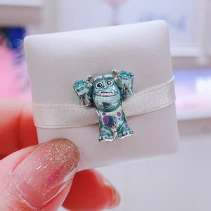 Liontin DORA Perak Sterling IPan S925 dengan Enamel Merah, Perhiasan DIY Swedia yang Cantik, Hadiah dengan Zirkon sebagai Batu Utama - Product Image 2