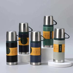 1. "Stainless <b>Steel</b> Water <b>Bottle</b> With Handle and Lid - Product Image 1