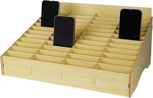 48 Grid <strong>Wooden</strong> Desktop <strong>Storage</strong> <strong>Box</strong> Mobile Phone Management <strong>Storage</strong> <strong>Box</strong> - Product Image 2