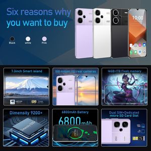 Nhà Máy Giá Lưu Ý 13Pro + Toàn Cầu Phiên Bản 6800MAh Pin 7.3Inch 5G Điện Thoại Thông Minh Chơi Game Điện Thoại Di Động Sẵn Sàng Để Tàu Tính Năng Điện Thoại - Product Image 2