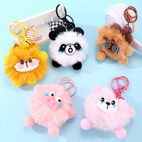 Porte-clés en peluche mignons et moelleux de haute qualité, breloques de sac de dessin animé adorables pour cadeaux d'étudiants et usage quotidien