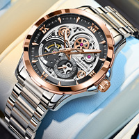 Montre mécanique squelette automatique pour homme OEM ODM, bracelet en alliage avec fermoir, verre saphir, étanche 30m, 20mm
