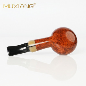 MUXIANG Briar Wood Tobacco Pipe Bent Type 9mm Smooth Finish Medium Size Smoking Pipe - Product Image 3