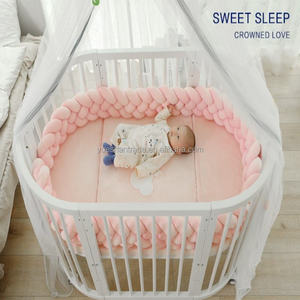 Convertible 3-in-1 Natural Wood Musical Baby Cot Bed <strong>Round</strong> &amp; Oval Kids' <strong>Cribs</strong> for Babies and Kids Baby Supplies - Product Image 2