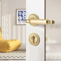Haut de gamme luxe polonais en laiton doré Messing Champagne or poignées de porte intérieur moderne pour salon porte classique fenêtre